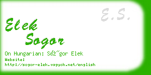 elek sogor business card